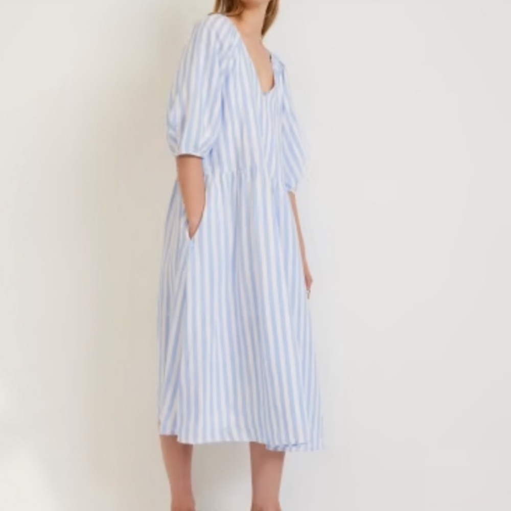 Everlane Linen Oversized Puff Sleeve Dress